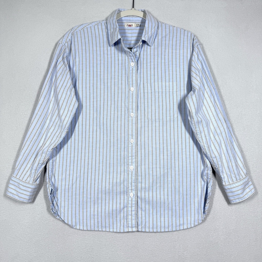 Faherty Top Womens XS Stretch Oxford‎ Relaxed Shirt Striped Boyfriend Menswear